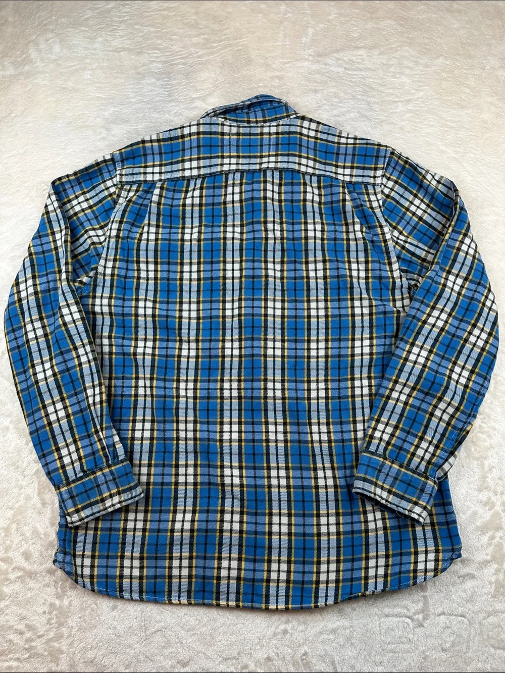 The North Face Size L Blue, White & Black Plaid Button-Down Shirt | Casual